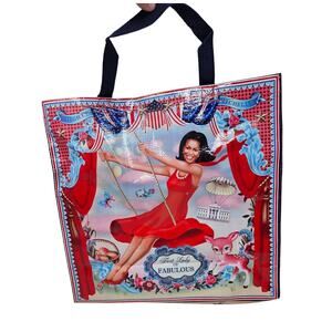NEW Blue Q Mighty Michelle Obama Recycled Tote Bag Shopping Commute Book